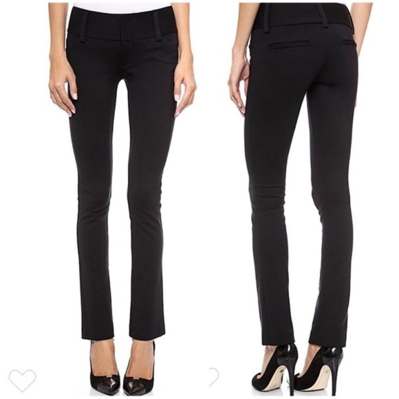 Alice + Olivia Wide Waistband Black Pants Stretch Soft Knit Size 2 - Picture 1 of 8